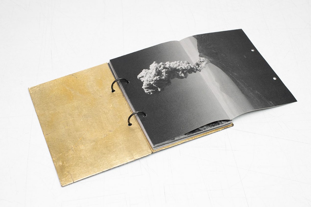 The inside cover of the book is coated with gold leaf.
