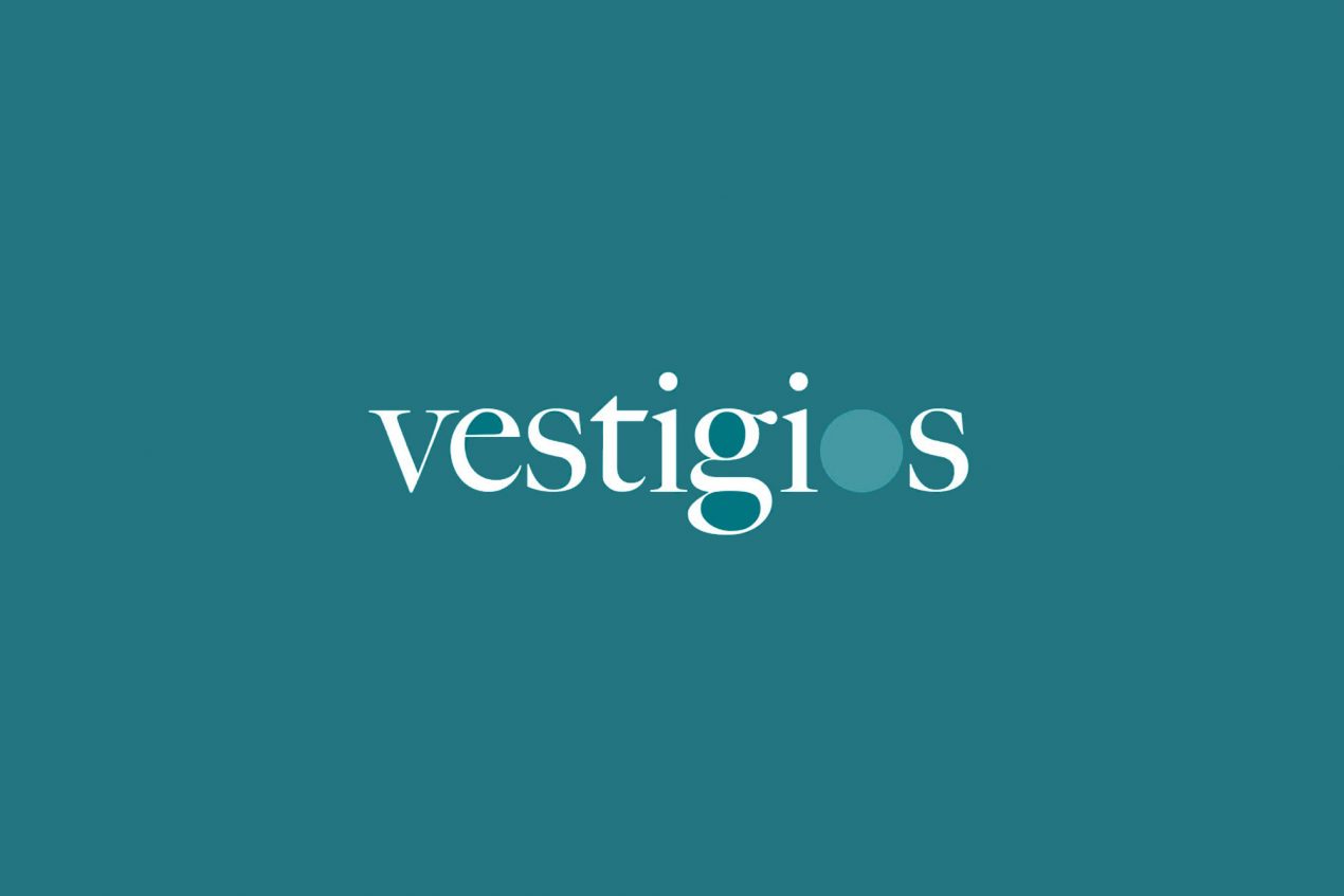 Vestigios logo on a solid-color background.
