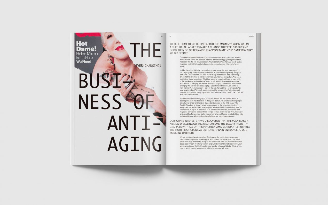 An article that puts the focus on the business of anti-aging.